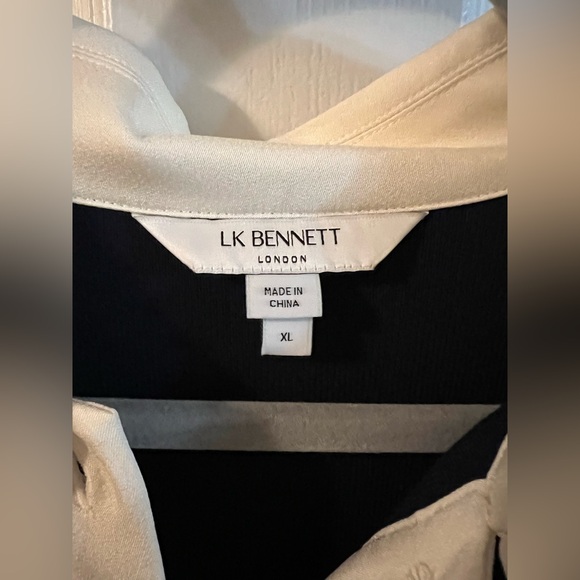 LK Bennett Paris Navy Knit and Cream Silk Dress - Picture 5 of 12